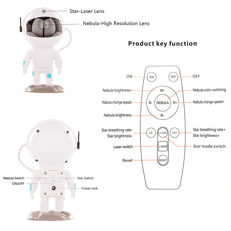 New Galaxy Projector Astronaut Music Laser