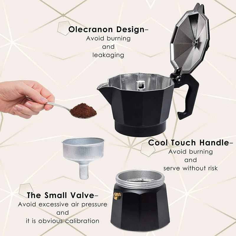 Aluminum Moka Pot 300ml Authentic Italian