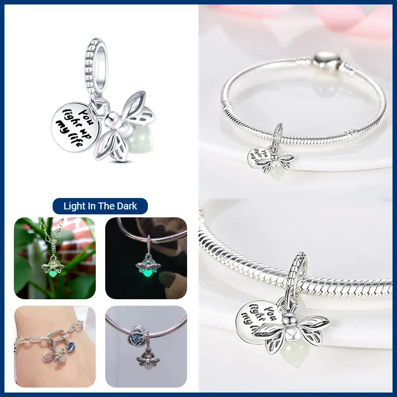 Sterling Silver Firefly Charms Blue Collections