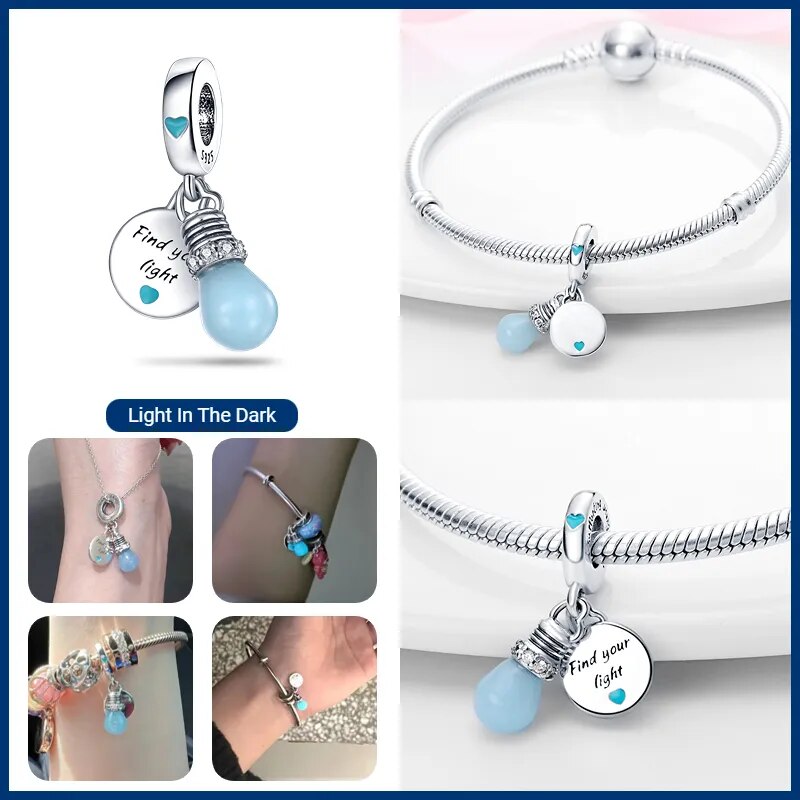 Sterling Silver Firefly Charms Blue Collections